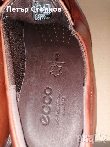 Елегантни мъжки обувки от естествена кожа ECCO №46, снимка 7 - Официални обувки - 33407453