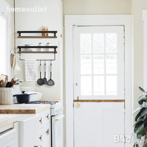 ПРОМОЦИЯ Рафтове за съхранение от борова дървесина, к-т от 2бр UNHO XJJ184, снимка 3 - Етажерки - 49086105