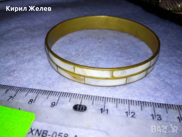 СТАРА БРОНЗОВА СПЛАВ СЕДЕФЕНА РЕТРО АРТ ГРИВНА МАЙСТОРСКА РЪЧНА РАБОТА 37521