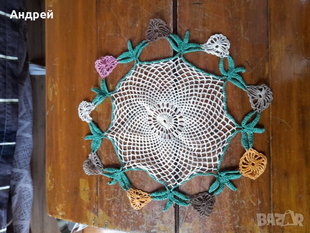 Стара плетена покривка #24, снимка 4 - Антикварни и старинни предмети - 44087020