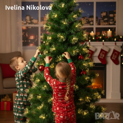 Коледна елха с вградени светлини - магията на Коледа - 150см, снимка 5 - Декорация за дома - 52466384