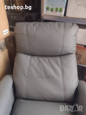 Фотьойл сива кожа забележки по кожата ПРЕОЦЕНЕН ПРОДУКТ, снимка 7 - Дивани и мека мебел - 50976080