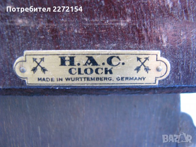 Немски каминен часовник HAC WURTTEMBERG, снимка 6 - Антикварни и старинни предмети - 28466299