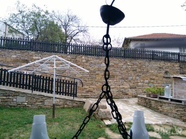 Ретро полилей абажур ковано желязо , снимка 4 - Лампи за таван - 42960541