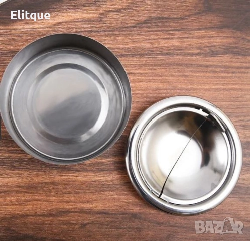 Метален пепелник от неръждаема стомана, снимка 6 - Други стоки за дома - 52853964