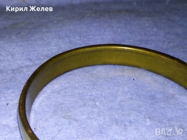 СТАРА БРОНЗОВА ТРАДИЦИОННА РЕТРО ГРИВНА с ШЛИФОВАН ПЕРЛЕН ЯСПИС РЪЧНА БИЖУТЕРСКА РАБОТА 37973, снимка 4 - Антикварни и старинни предмети - 40856347