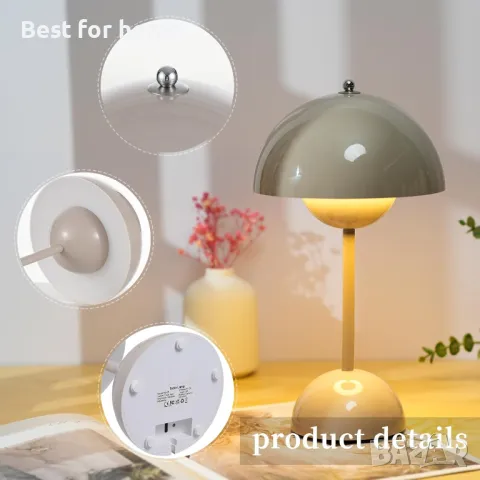 Дизайнерска акумулаторна настолна лампа Neoglint 4400mAh, снимка 4 - Настолни лампи - 50158348