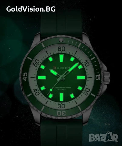 Мъжки часовник – CURREN 8448 – Green + ПОДАРЪК, снимка 4 - Мъжки - 53206647