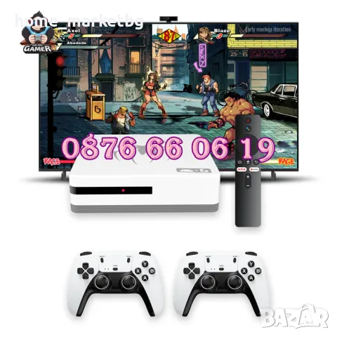 Безжична ретро конзола с Android 14, игрова конзола с 30000 игри с два джойстика, телевизионна игра, снимка 3 - Други игри и конзоли - 48351572