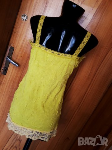 Неоново жълто-зелен потник туника белио Л, снимка 3 - Бельо - 32883232