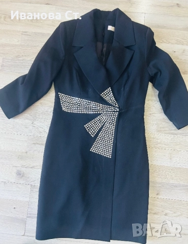 Черна елегантна рокля, снимка 2 - Рокли - 52739777