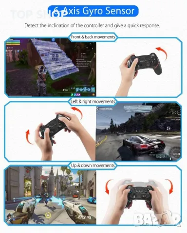 Switch Controller, безжичен професионален контролер за Switch/Switch Lite/Switch OLED, Switch Remote, снимка 2 - Аксесоари - 48469694