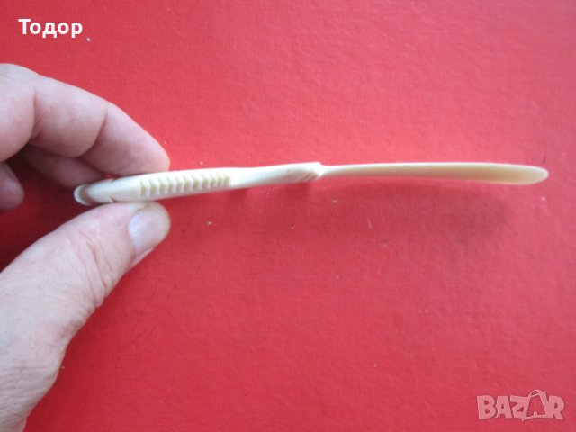 Страхотен нож от слонова кост 19 век, снимка 8 - Колекции - 37853499