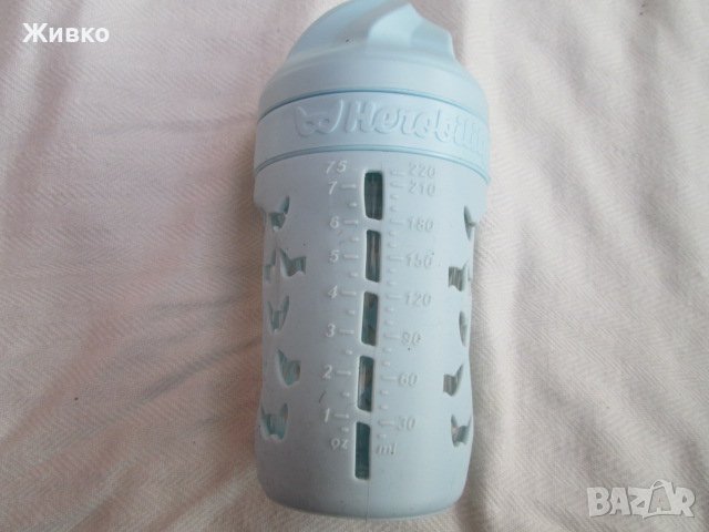 Herobility маркова детска стъклена бутилка с биберон, екологична, без вредни примеси в стъклото., снимка 3 - Прибори, съдове, шишета и биберони - 39384519