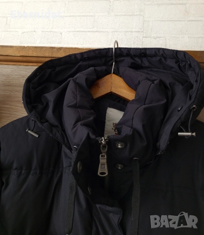 Черно зимно яке с качулка гъши пух VANNICCI , снимка 7 - Якета - 52142618