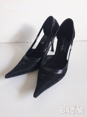 Черни обувки на ток, 39 номер , снимка 2 - Дамски елегантни обувки - 37991614