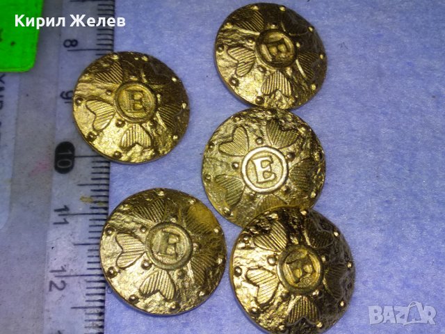 ЛОТ ПЕТ ВИНТИДЖ с ПОЗЛАТА и БУКВА - Е - КРАСИВИ МЕТАЛНИ КОПЧЕТА За КОЛЕКЦИЯ ДЕКОР А971, снимка 7 - Колекции - 43551666