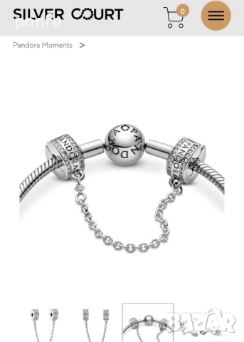 Pandora Осигурителна верижка клипс, снимка 3 - Гривни - 51843881