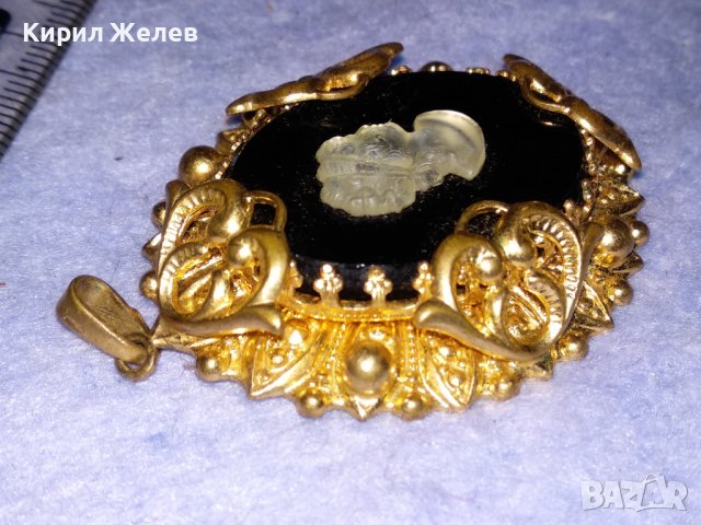 СТАРИННА ПОЗЛАТЕНА БРОНЗОВА КАМЕЯ ВИКТОРИАНСКИ СТИЛ ЮВЕЛИРНА РЪЧНА ИЗРАБОТКА РЕТРО БИЖУ 36462, снимка 10 - Антикварни и старинни предмети - 39944929