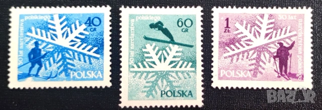 Полша, 1957 г. - лот марки на тема спорт, цветя, изкуство, музика, самолет, личности, кораб и др.