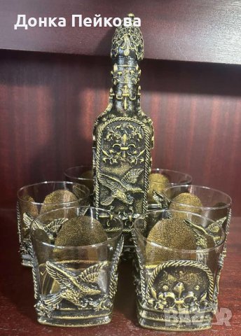Сервиз за уиски от 7 части ръчна изработка 
