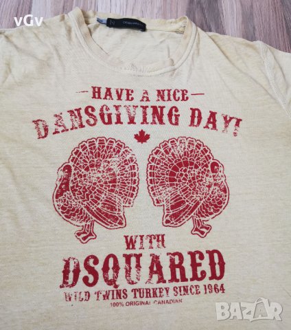 Мъжка тениска Dsquared Dansgiving day - М, снимка 3 - Тениски - 33454676
