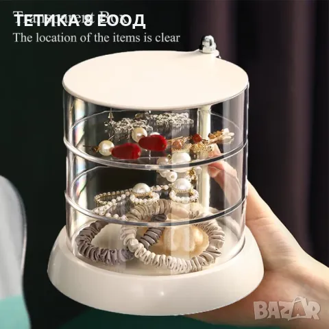 Кутия, органайзер за бижута, въртящ се на 360°, снимка 3 - Органайзери - 49274314