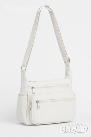 Класическа ежедневна чанта с регулираща се презрамка и ципове, снимка 5 - Чанти - 52173578