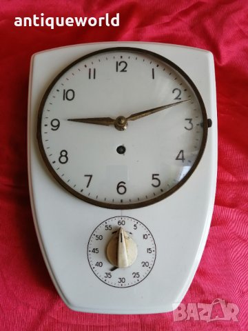 Стар Немски Керамичен Кухненски Часовник сТаймер 1950/60г.