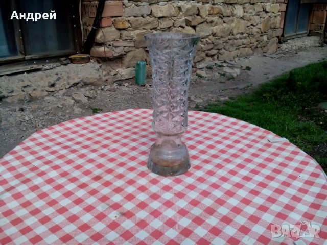 Стара стъклена ваза #6, снимка 2 - Антикварни и старинни предмети - 28612271