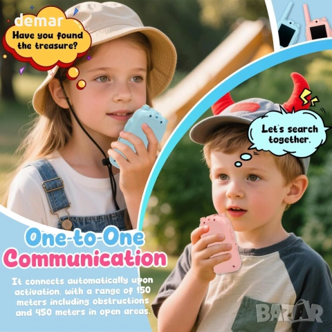 2 бр. видео уоки-токи за деца 3+ години, промяна на гласа, розово и синьо, снимка 3 - Образователни игри - 53607583