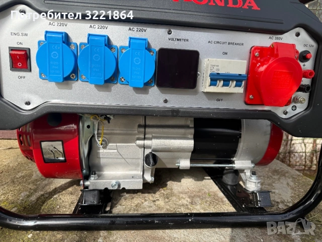 Бензинов генератор HONDA - монофазен и трифазен 6.5 kW, снимка 5 - Друга електроника - 53541533