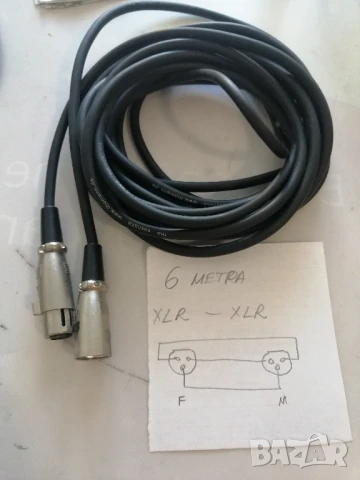 Аудиокабел 6 метра XLR-XLR 
