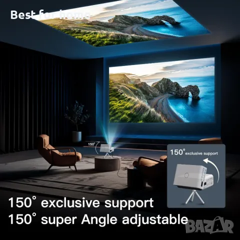 4K LED проектор LYNCAST с WIFI и Bluetooth Вграден Android TV 11 , снимка 7 - Плейъри, домашно кино, прожектори - 49230624