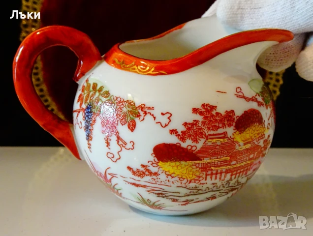 Каничка японски порцелан,злато,гейши. , снимка 5 - Антикварни и старинни предмети - 51220057