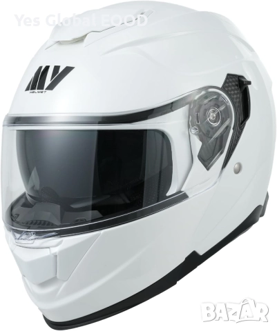 MY 935 модулна каска, ECE 22.06, двойно стъкло, бяла, M/XXL N3, снимка 4 - Аксесоари и консумативи - 51910621