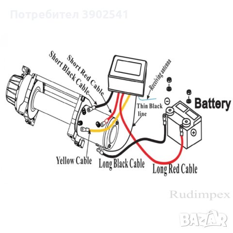 Лебедка 13500 Либри (6,136 кг), електрическа, 12V, Titan, снимка 4 - Индустриална техника - 43117903