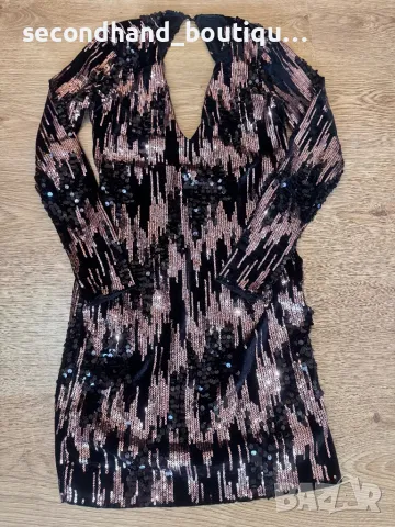 Елегантна рокля с пайети ! Като нова, снимка 4 - Рокли - 49003401