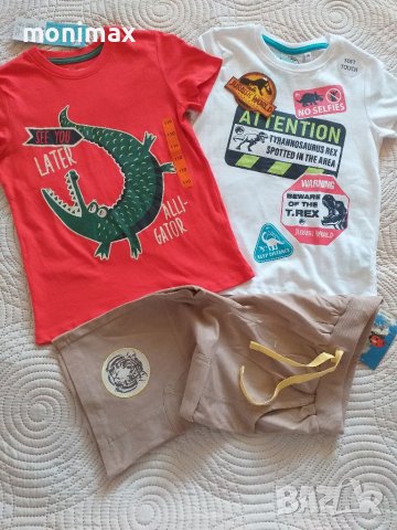 Лот тениски и панталон Jurassic world 104 / 110 нови, снимка 3 - Детски тениски и потници - 37595342