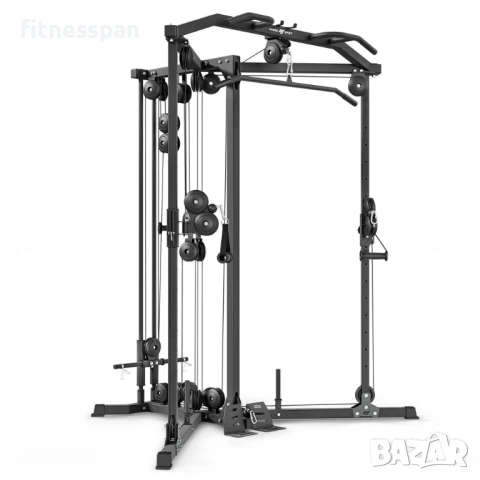 Професионален фитнес уред 5 в 1 – скрипец, кросоувър, набирания, тежести, снимка 2 - Фитнес уреди - 50662141