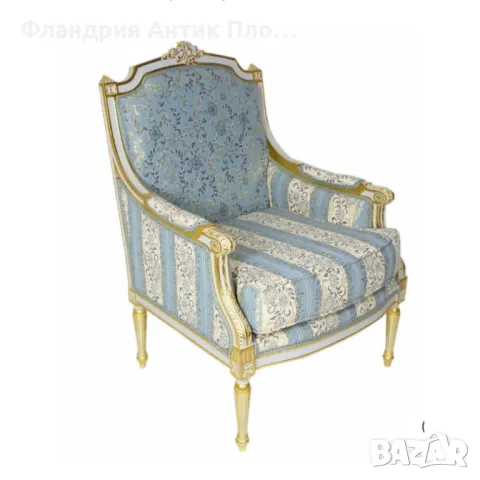 Класическо кресло "Луи XVI" (голям избор от цветове), снимка 7 - Дивани и мека мебел - 47555727