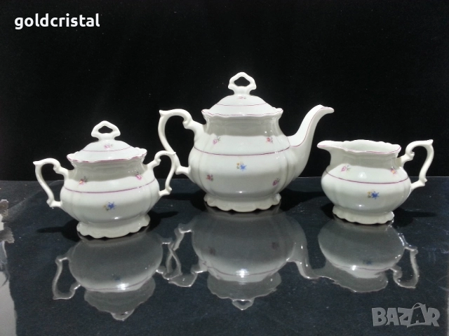 Стар български порцелан чайник заханица латиера 