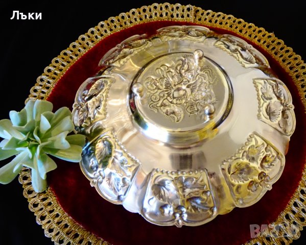  Бронзова фруктиера,салатиера Феникс,барок. , снимка 7 - Антикварни и старинни предмети - 39182824