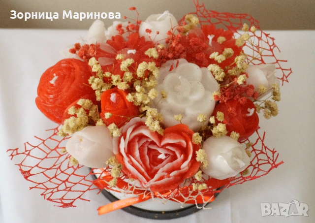 Ароматни букети от свещи, ръчна изработка , снимка 5 - Декорация за дома - 50538090