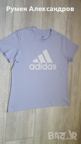 Нова виолетова дамска тениска Adidas размер XL, снимка 7 - Тениски - 50488442