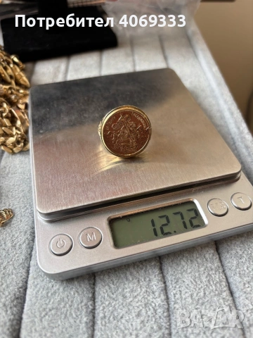 Златен пръстен с монета  14к 12.72гр 66размер (21мм) , снимка 7 - Пръстени - 53463509