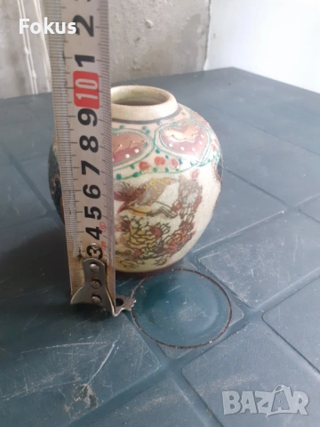 Красива стара ваза порцелан Сатцума Satsuma, снимка 6 - Антикварни и старинни предмети - 53307554