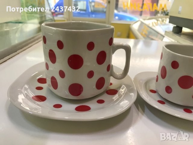 Порцеланови чаши с чинийки, снимка 2 - Чаши - 43746447