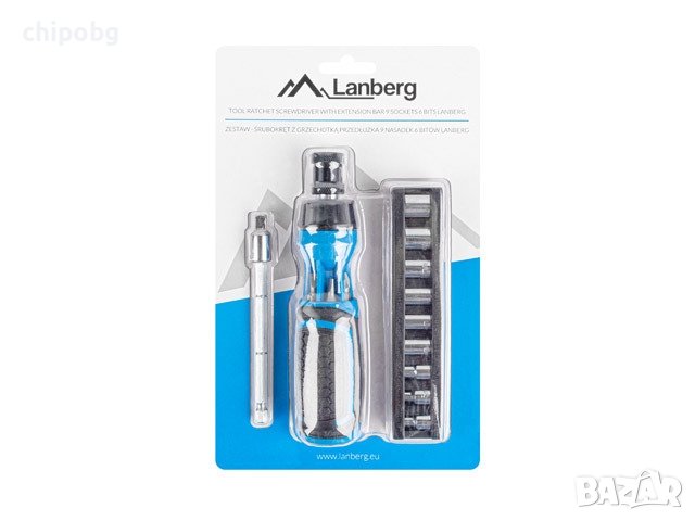 Инструмент, Lanberg Toolkit with ratchet screwdrivers with extention bar 9 sockets 6 bits, снимка 3 - Други инструменти - 38579653