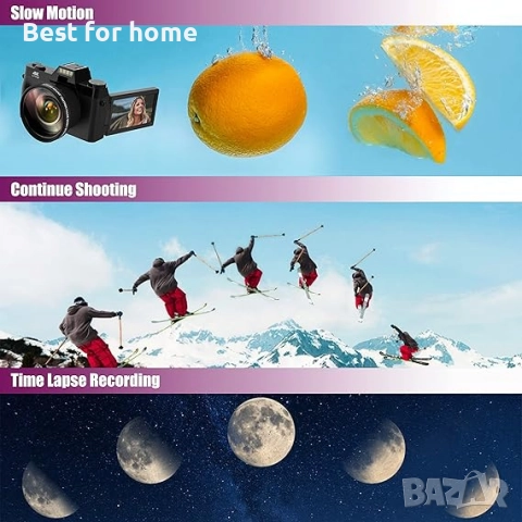 Влог камера, 4K цифрова камера за YouTube с WiFi, 16X цифрово увеличение от  Schmidt Spiele, снимка 7 - Камери - 52431416